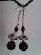 Boucles d'oreilles en perles de verre noir et blanc 