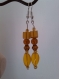 Boucles d'oreilles en perles de verre tons ambre 