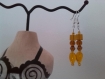 Boucles d'oreilles en perles de verre tons ambre 