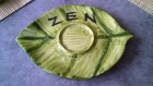 Bougeoir zen forme feuille peint en porcelaine 