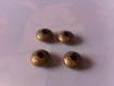 Lot de 4 perles en acryliques coloris bronze, ronde, diam 1,5 cm 