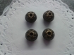 4 grosses perles décorées colori bronze 