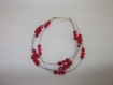 Bracelet perles de cristal et de verre rouges 