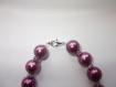 Bracelet perles de verre nacrée bordeaux 