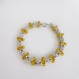 Bracelet chainmaille byzantine double perles jaune 