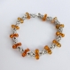 Bracelet chainmaille byzantine double perles ambre 