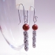 Boucles d'oreilles byzantine perle magique rouge 