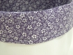 Panier de rangement - simili cuir blanc et tissu violet imprimé petite fleurs 