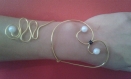 Bracelet doré original au design coeur de perles unique idéal pour la fête des mères 