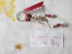 Porte clés en perles lettres design trio de rubans: "super maîtresse" idéal pour offrir 