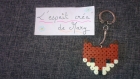 Porte clés en perles hama: renard roux ou marron cadeau de pâques 