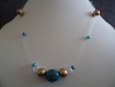 Parure rocher bleu: boucles d'oreilles et collier idéal cadeau de st valentin 