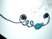 Collier ras du cou adelphe: spirale duo de couleurs, rocher bleu idéal cadeau de st valentin 
