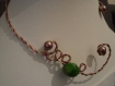 Collier ras du cou antonelle: spirale duo de couleurs, rocher vert idéal cadeau de st valentin 