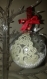3 boules de 8 cm, décor arbre et flocon paillettes décoration pour le sapin de noël 