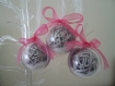 6 boules filament osier argent, décoration pour le sapin de noël ou pour la st valentin 