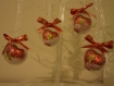 4 boules coeur passion rouge, décoration pour noël ou à la saint valentin... 