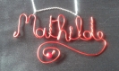 Collier, une chaîne argentée avec un pendentif personnalisé prénom mathilde, ici idéal pour un anniversaire ou noël 