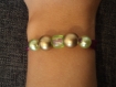 Bracelet en ruban de satin pour fille, perles acrylique 