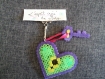 Porte clés en perles hama coeur serrure et sa clef, idéal cadeau de st valentin 