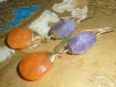Boucles d'oreilles "elisa" - améthyste, jade, plaqué or "gold filled" 14 carats 