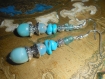 Boucles d'oreilles "cristal sea" - amazonite, turquoise naturelle, jaspe impérial bleu, apatite, argent 925 - coll. "malibu 