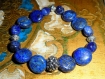 Bracelet élastiqué "santorin" - lapis lazuli, sodalite, métal - coll. "mediterraneo" 