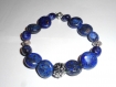 Bracelet élastiqué "santorin" - lapis lazuli, sodalite, métal - coll. "mediterraneo" 