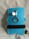 Pochette en feutrine bleu "ceinture noir" 