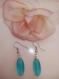 Boucles d'oreilles perles bleues transparentes 