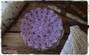 Napperon rond au crochet fait main en 100% coton couleur lilac/lavande/violet 