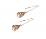 Chaînes d'oreilles fines argent 925 , pendentifs dorés 