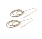 Chaînes d'oreilles fines argent 925 , anneaux ovales argentés 