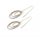 Chaînes d'oreilles fines argent 925 , anneaux ovales argentés 