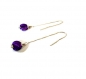Chaînes d'oreilles fines en argent 925 , perles shell violettes marbrées 