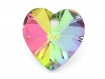 Chaînes d'oreilles fines argent 925 , cœurs verre multicolores 