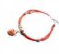 Bracelet suédine orange , breloque dauphin perle orange 