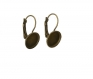 Lot de 2 crochets d'oreilles dormeuses, supports cabochon 12 mm couleur bronze 