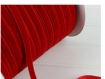 Très beau ruban velours rouge 10 mm largeur, 1 mètre 