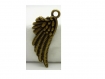 Lot de 6 grandes ailes couleur antique bronze,30 mm x 11 mm 