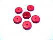 Lot de 6 perles rouges en pierre naturelle, plates , 12 mm x 2 mm 