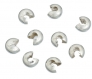 Lot de 100 caches perles à écraser 4 mm en métal argenté 