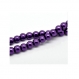 Lot de 100 perles en verre nacrée violettes foncées 6 mm 