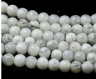 Lot de 10 perles de verres blanches marbrées grises 6 mm 