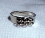 Support de bague couleur argenté 17 mm diamètre réglable, 2 rangées de 3 anneaux 