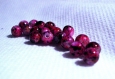 Lot de 10 perles de verres roses marbrées noires 6 mm 