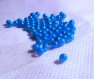Lot de 30 perles en acrylique bleues turquoise 3 mm 
