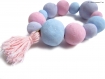 Collection géométrique scandinave - bracelet scandinave en perles rondes pastels et pompon 