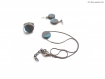 Collection béton imitation - parure bague, collier, boucles d'oreille béton bleu pastel hygge 