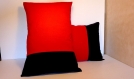 Housse de coussin, rouge et noir 40x60cm 